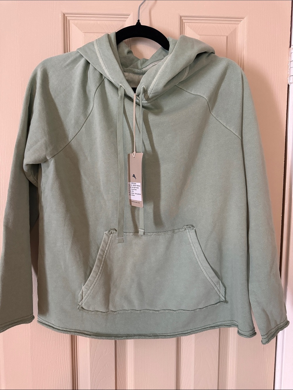 NWT small Tommy Bahama Sage Green Hooded Pullover sweatshirt roll style